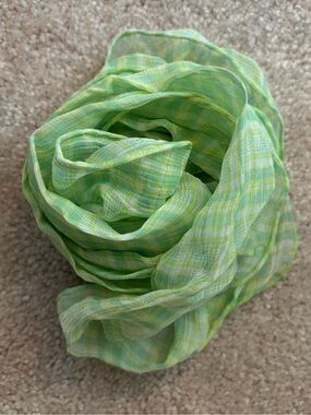 NWT Gap vintage 2006 green white silk skinny scarf Y2K